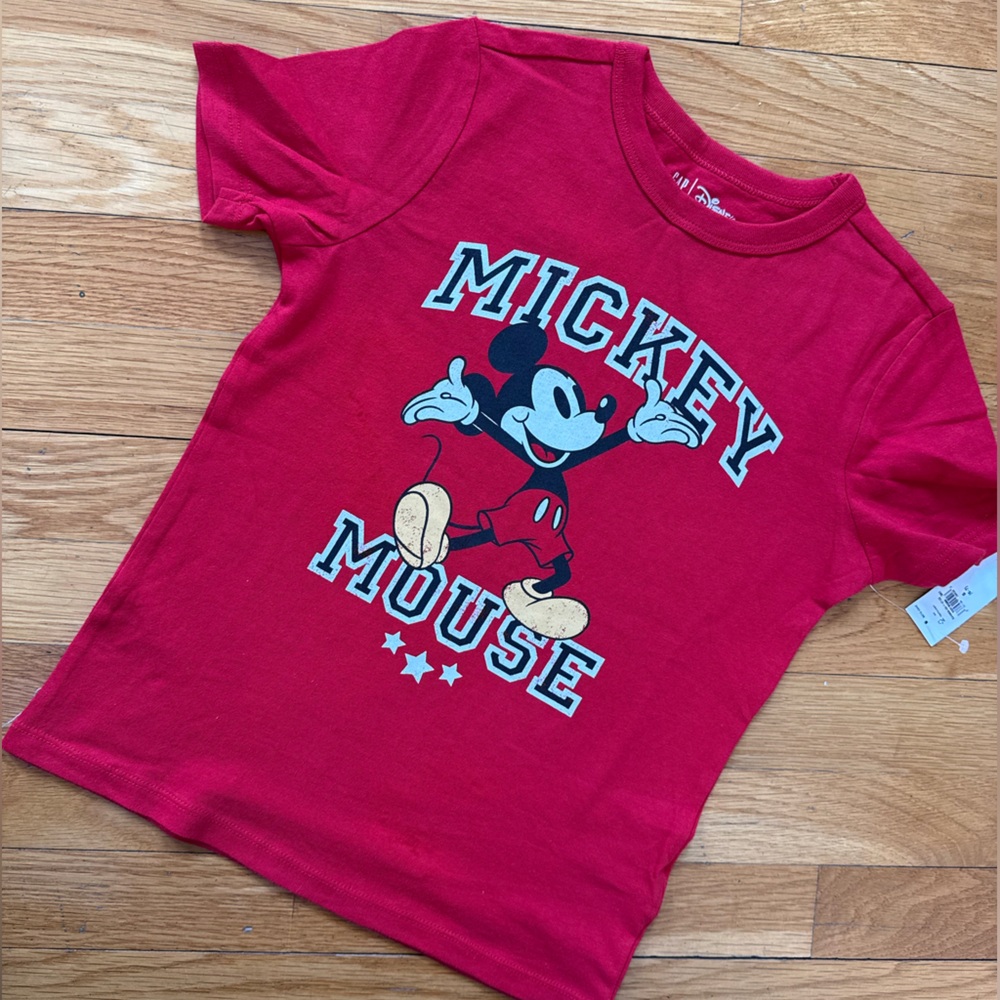 Disney Red Mickey Mouse Graphic Tee for Kids